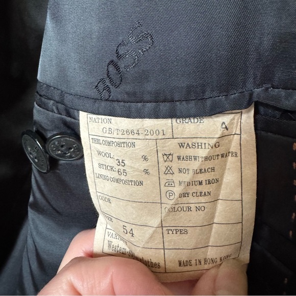 HUGO BOSS Wool Blend Black Blazer - Picture 4 of 10